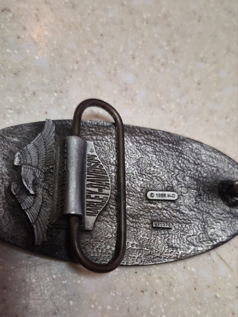 Harley-Davidson 1998 Vintage Belt Buckle 3D Fire Flame Eagle Rare Collectible - Picture 2 of 5